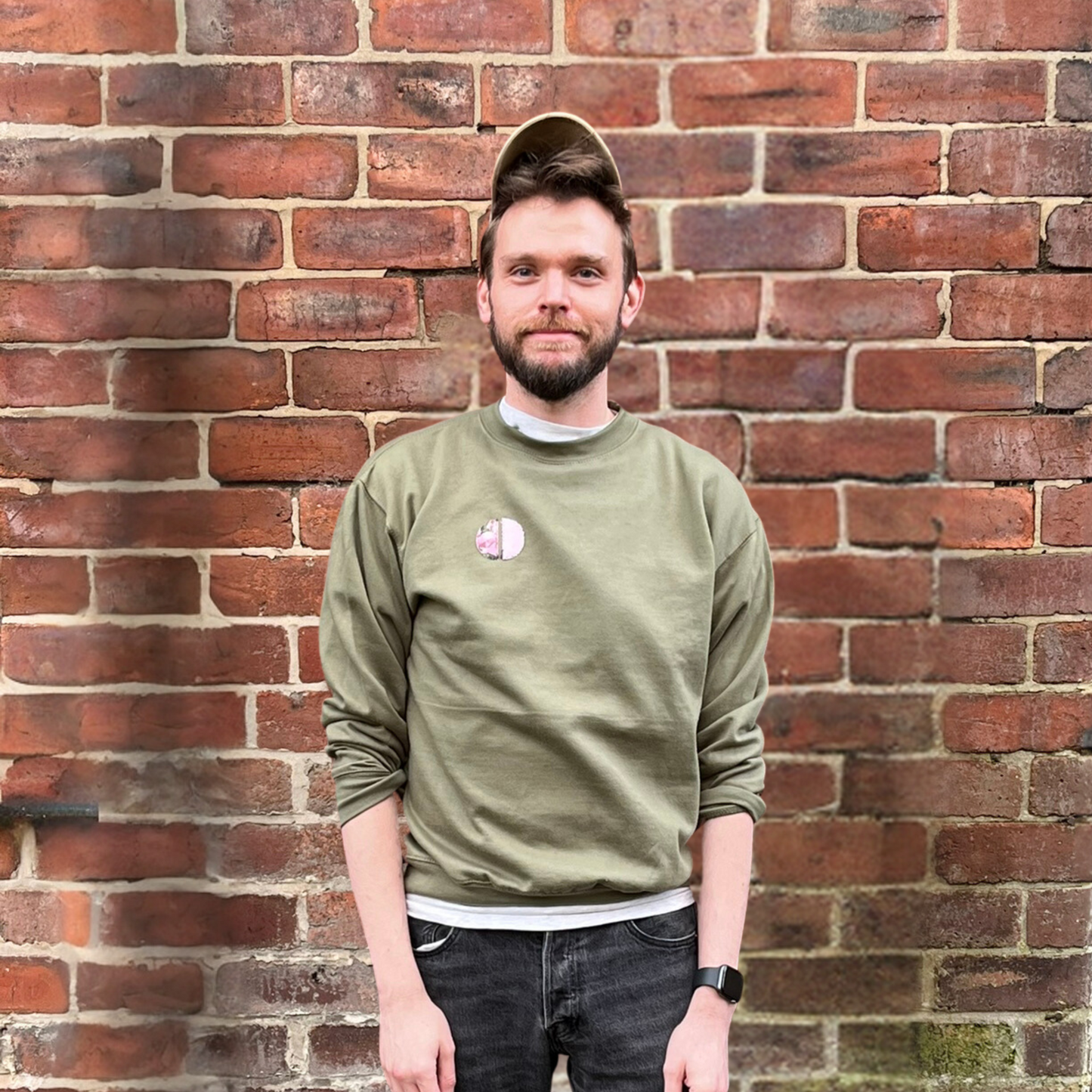 Olive Sweatshirt | Disconnected Pie (M)