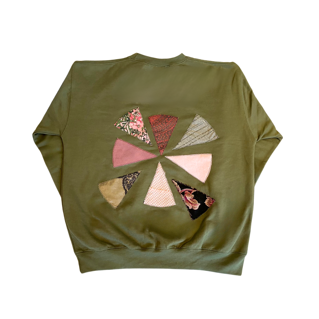 Olive Sweatshirt | Disconnected Pie (M)