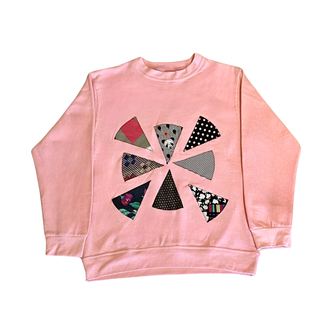 Baby Pink Sweatshirt | Eclectic Disconnected Pie (M)