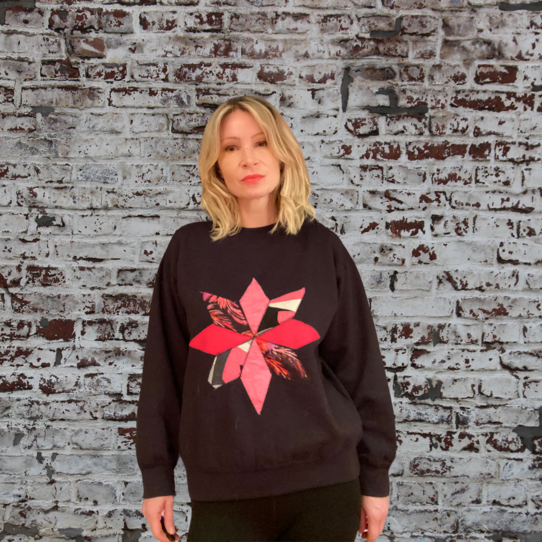 Black Sweatshirt | Pink Shining Star (M)