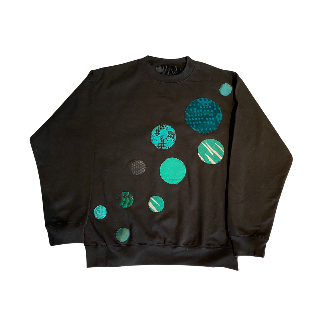 Black Sweatshirt | Green Bouncing Balls (S)