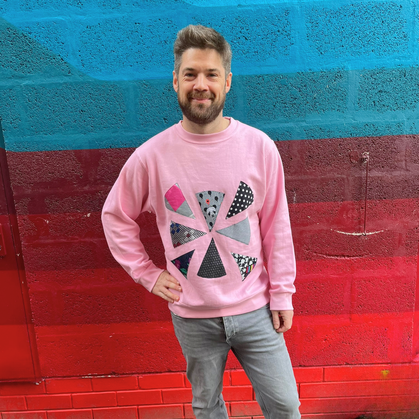 Baby Pink Sweatshirt | Eclectic Disconnected Pie (M)